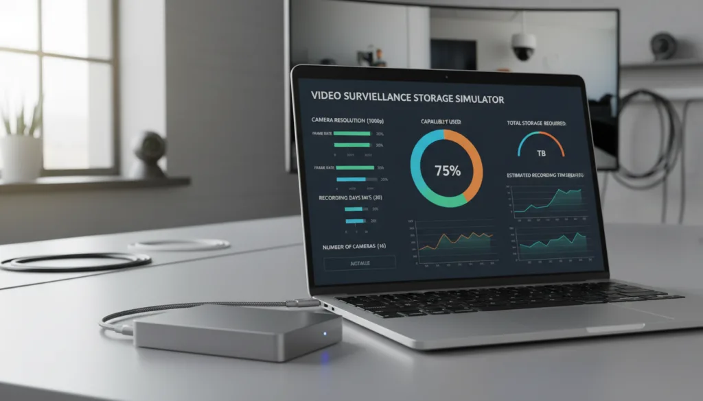 calculez facilement la capacité de stockage nécessaire pour votre système de vidéosurveillance avec la simulation de disque dur proposée par webcible.com. optimisez l'espace et assurez la sécurité.